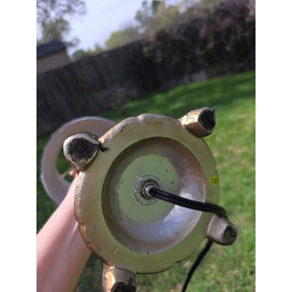 Ornate Glass & Brass Table Lamp w/ Black Lace Tassel Shade - Picture 7 of 7